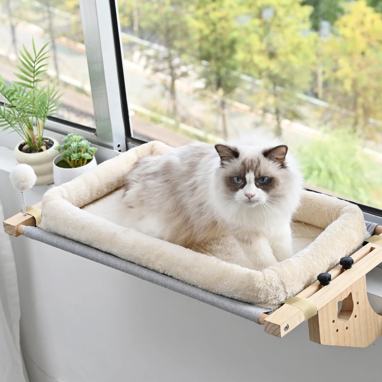Cat Mattress Window Hammock Double-Sided Bed All Seasons High-Quality Hardwood Framework Suitable for All Cats Window Sill Floor Bedside