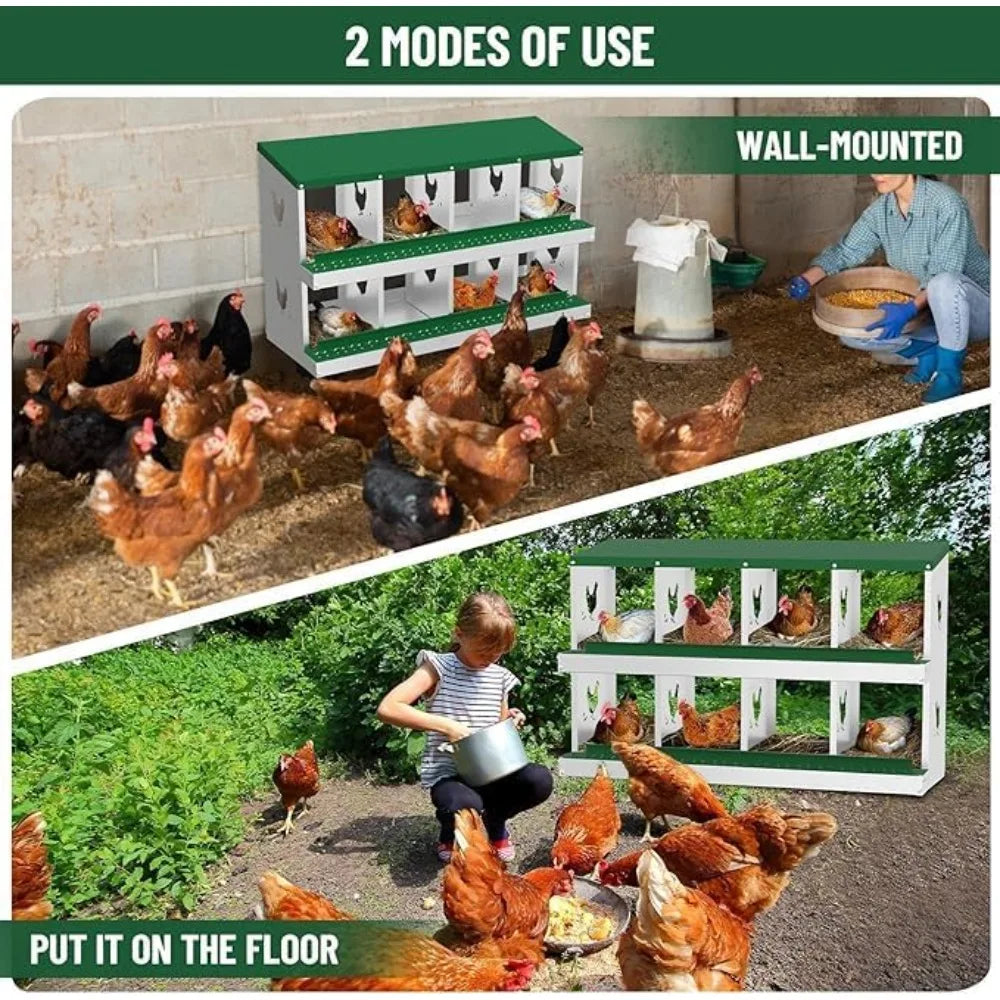 Chicken Nest Box with Eight Compartments for Easy Egg Collection