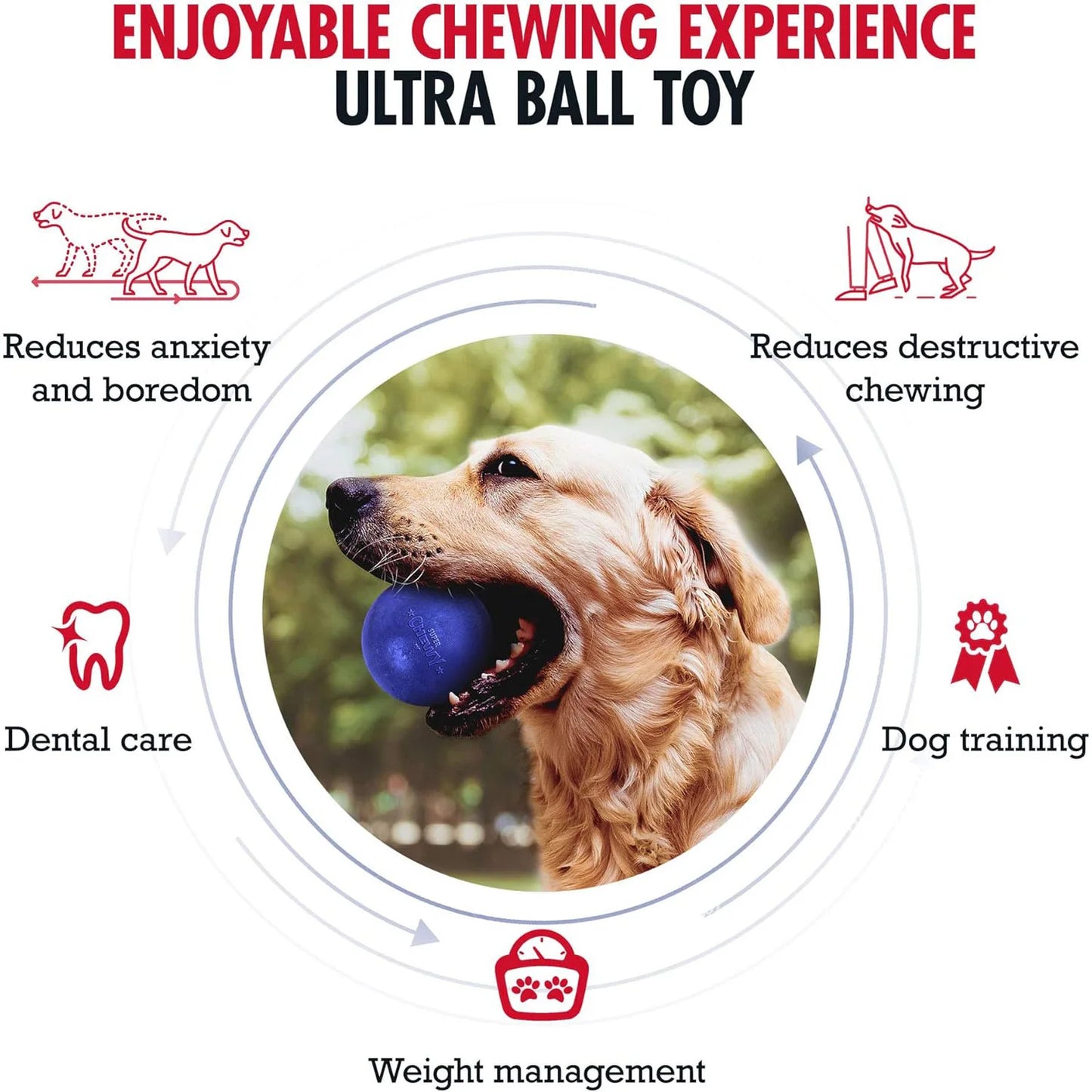 SuperChewy Tough Dog Ball Toy – Durable Natural Rubber