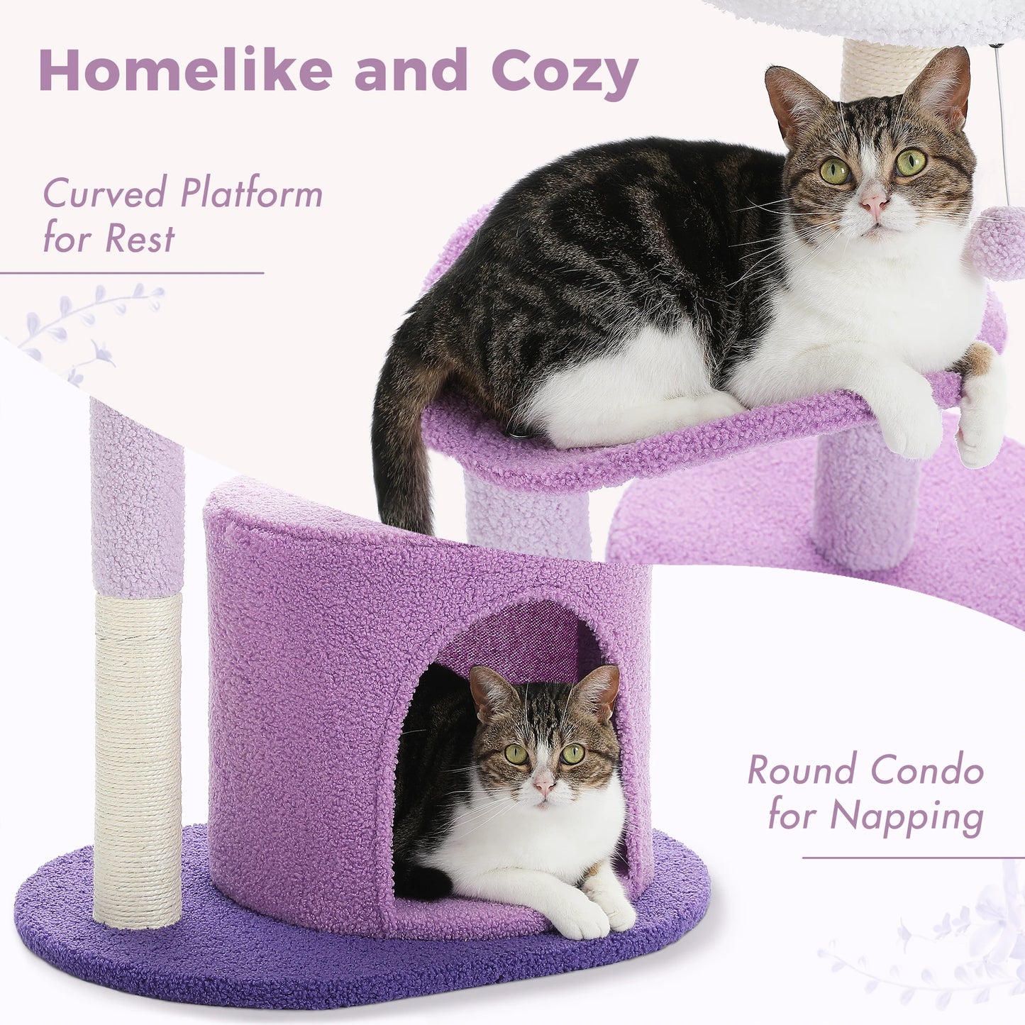 Cactus Paws Cat Tree – Cozy Curved Perch Design