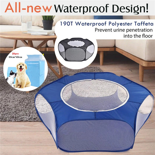 Portable Small Pet Cage Transparent Hedgehog Tent Playpen