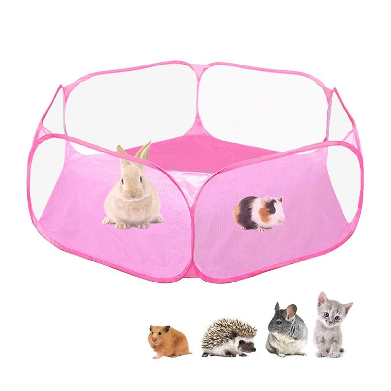 Portable Small Pet Cage Transparent Hedgehog Tent Playpen