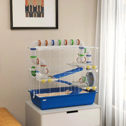 4 Tier Hamster Cage with Fun Tunnel Tube System