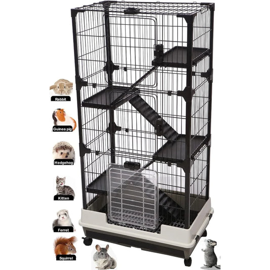 Large 5-Level In/Outdoor Small Pet Cage Easy Clean Tray