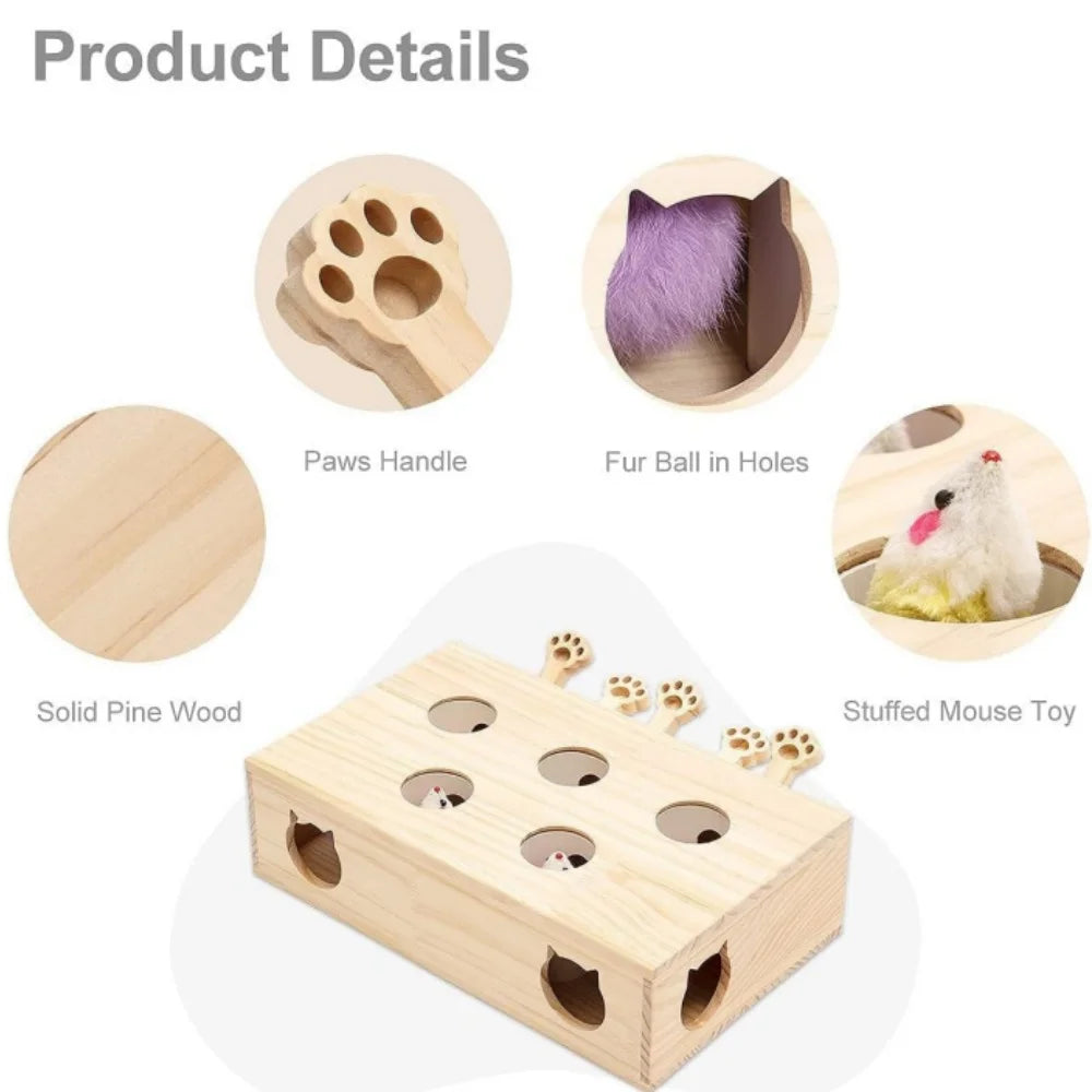 Interactive Whack-a-Mole Cat Toy for Indoor Play