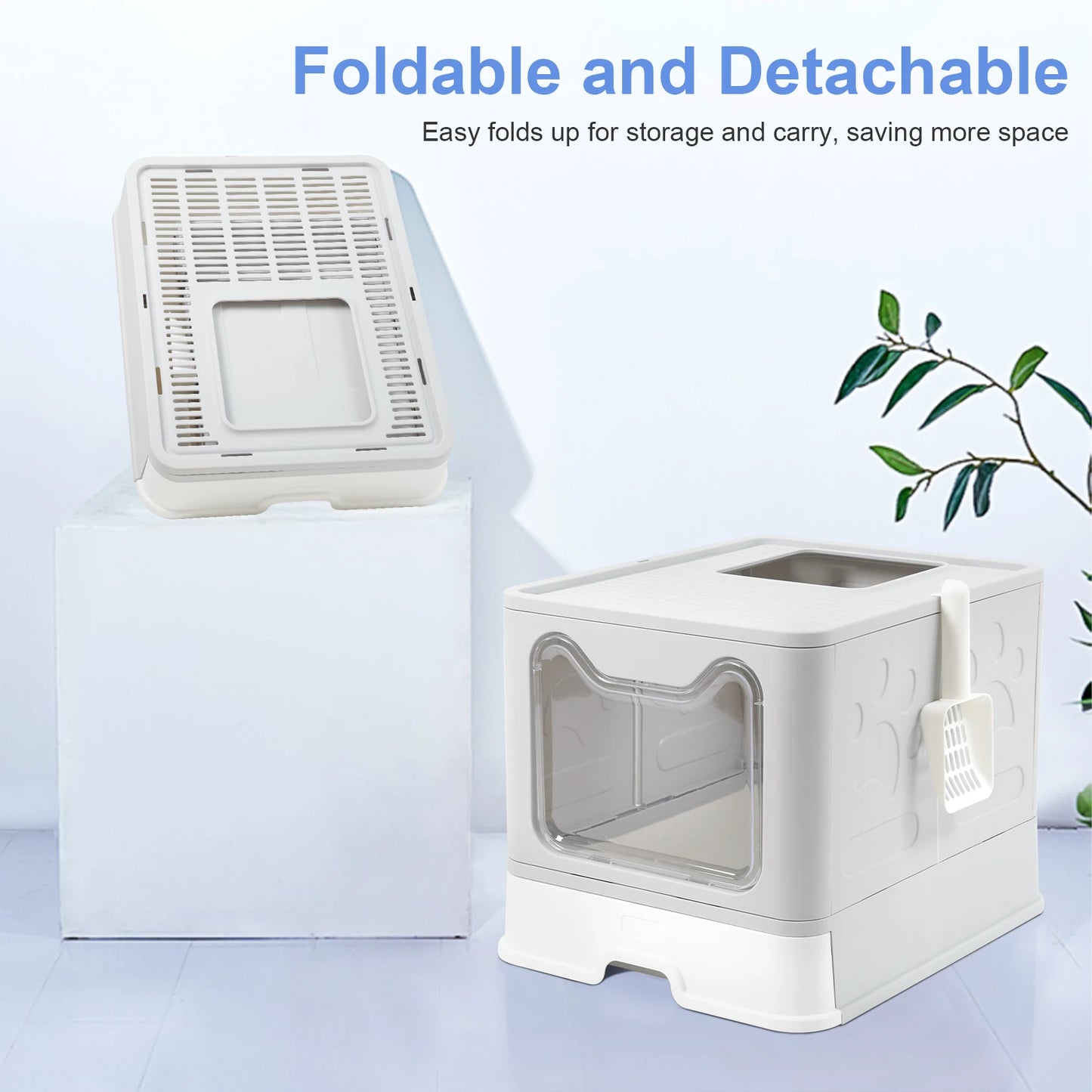 Bingopaw XXL Large Space Cat Litter Box – Foldable Design