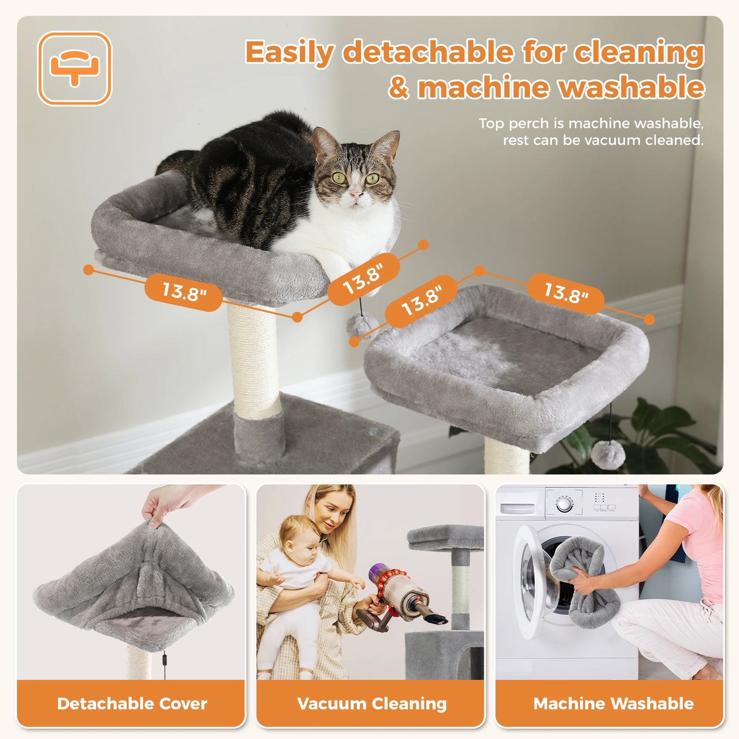 CatLuxe Large Cat Tower – Spacious Multi-Level Design
