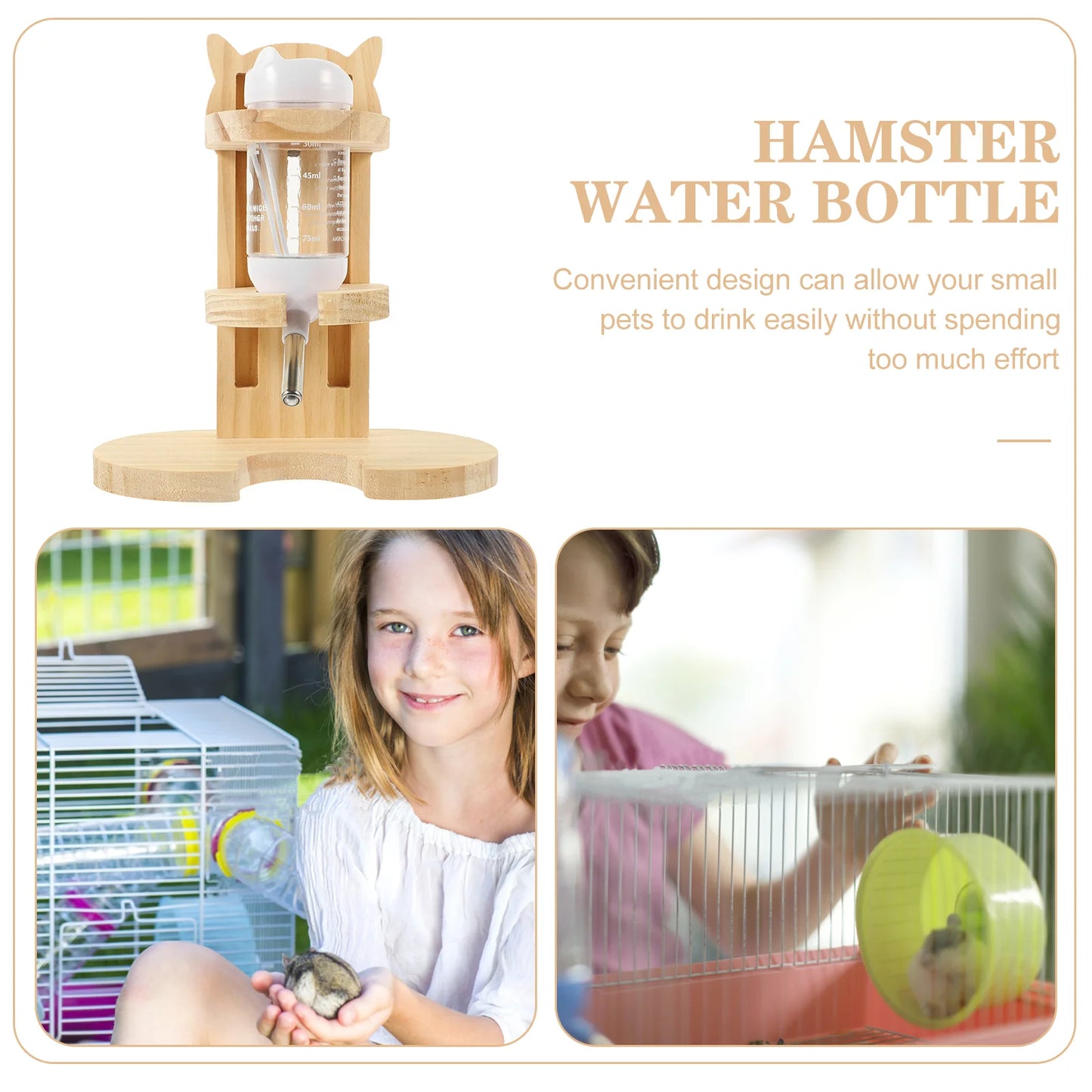 Leakage Proof Hamster Water Bottle With Stand For Small Pets