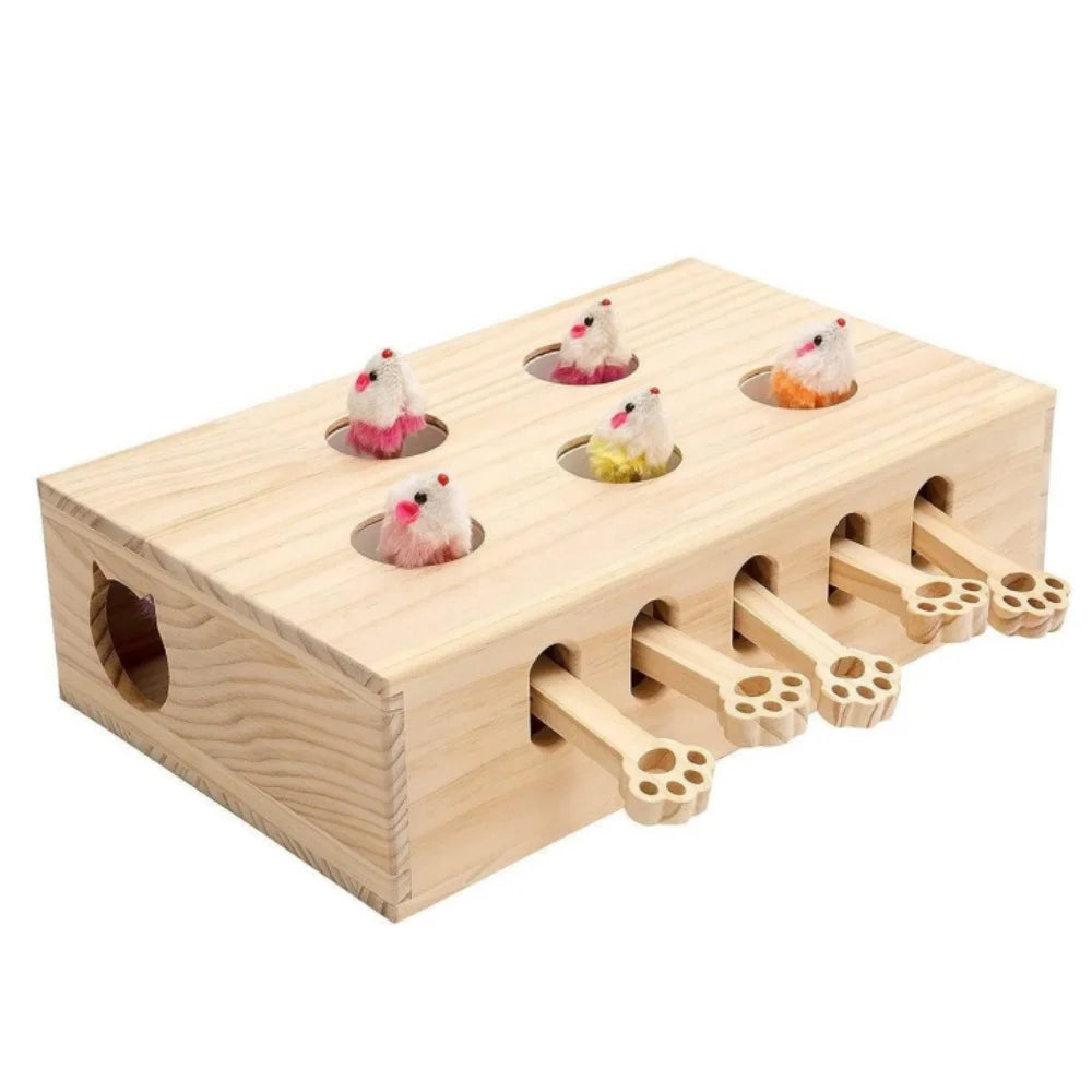 Interactive Whack-a-Mole Cat Toy for Indoor Play