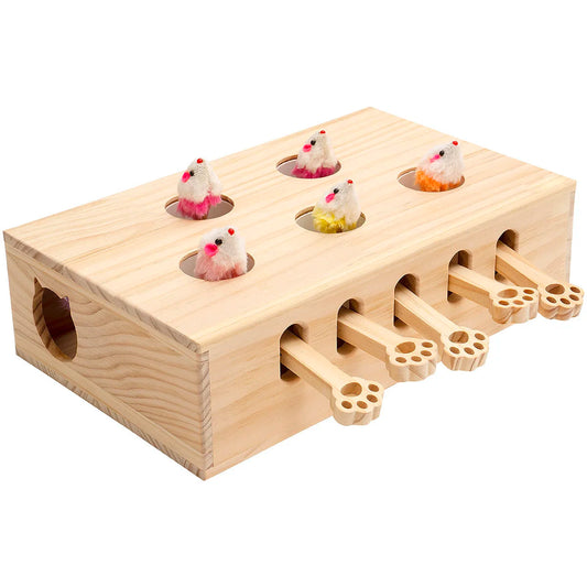 Interactive Whack-a-Mole Cat Toy for Indoor Play