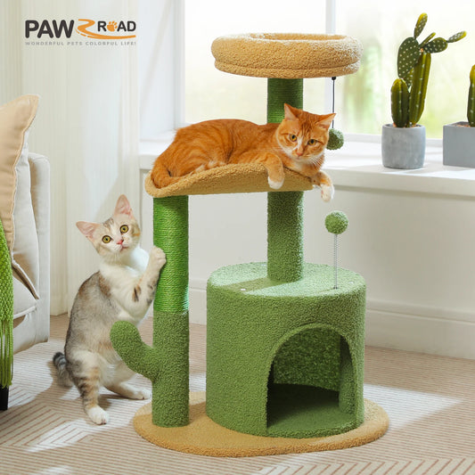 Cactus Cat Tree with Curved Perch Cozy Cat Condo Tower