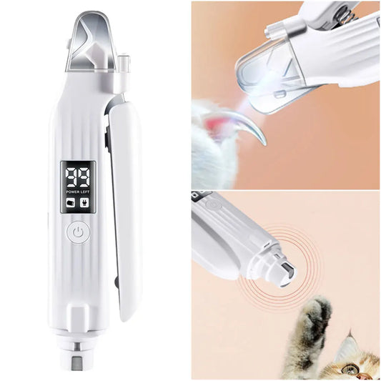 2 in 1 Electric Pet Nail Trimmer Quiet and Low Vibration
