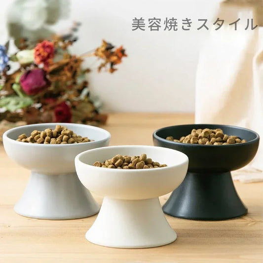 Cat Bowl Anti Vomiting Elevated Ceramic Food Bowl for Pets