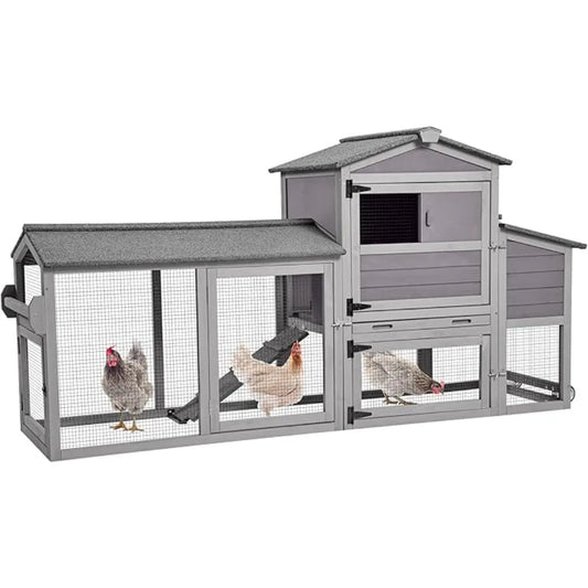 Mobile Chicken Coop with Wheels and Nesting Box Tray