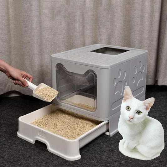 Bingopaw XXL Large Space Cat Litter Box – Foldable Design