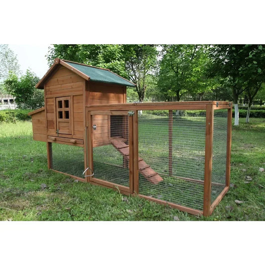 Outdoor Wooden Chicken Coop for 2-4 Chickens with Roof