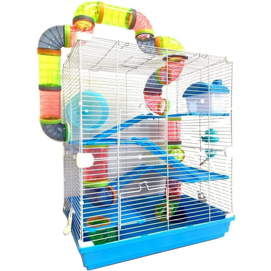 Large 5-Floors Blue Hamster Mansion Habitat Cage
