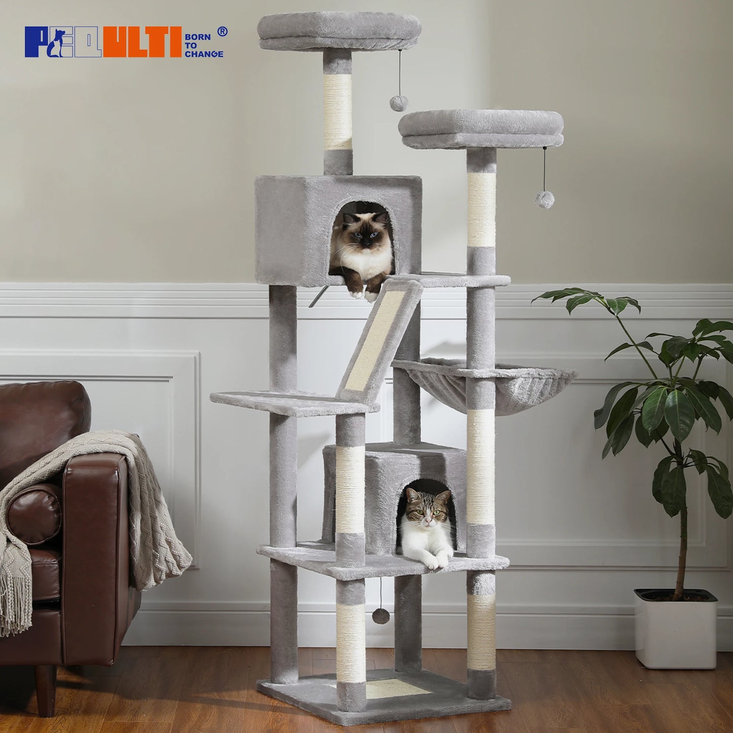 CatLuxe Large Cat Tower – Spacious Multi-Level Design