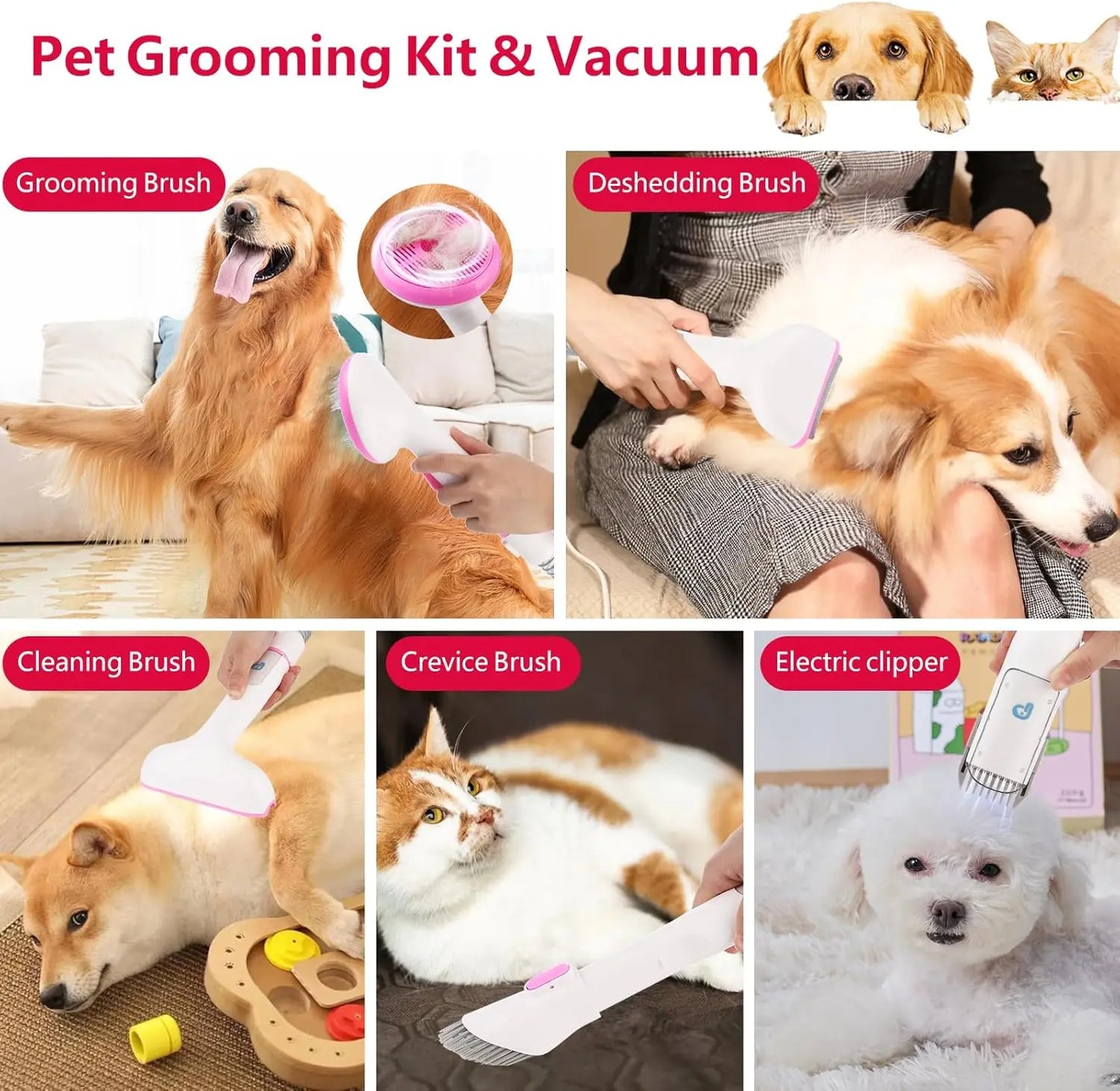FurryCare Pet Grooming Vacuum – 3 in 1 Convenience