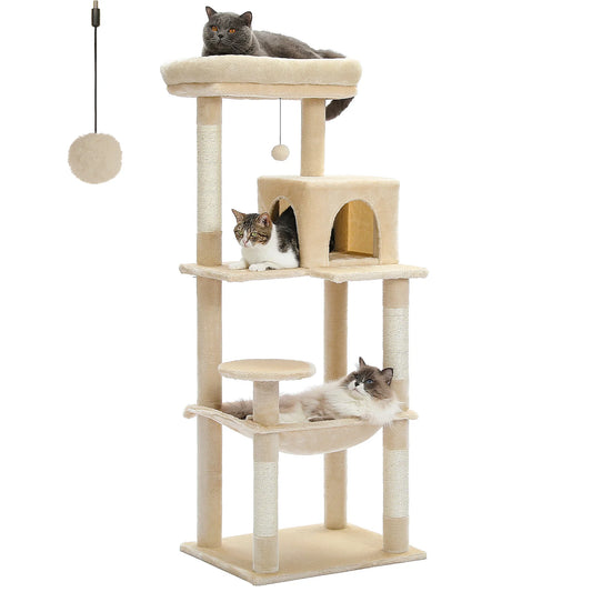 Cat Tree for Indoor Cats 5-Level Cat Tower with Hammock