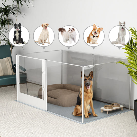 BingoPaw Acrylic Dog Playpen – Stylish and Durable Design